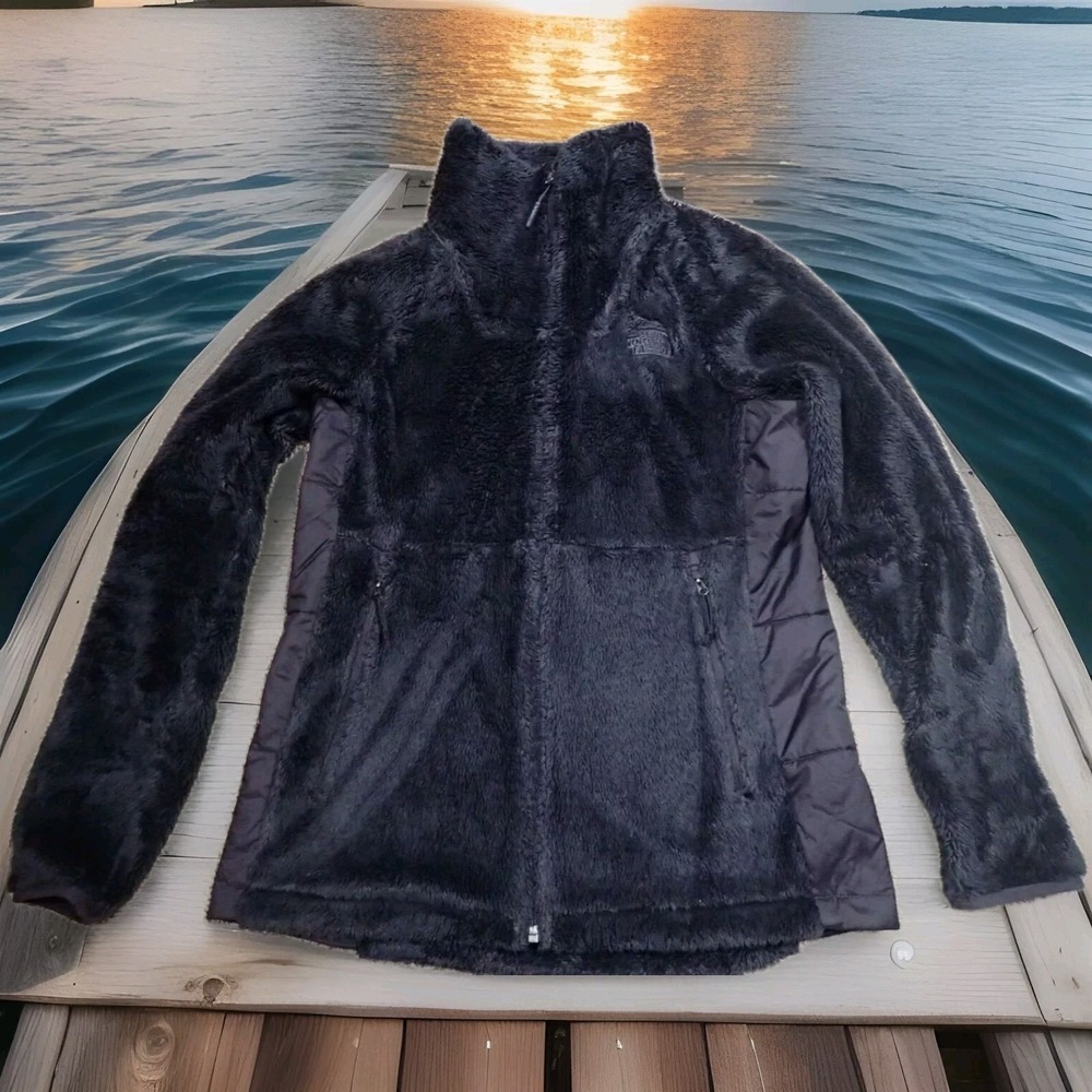 The North Face Osito Fleece Jacket Womens Medium Black Excellent Full Zip Hybrid